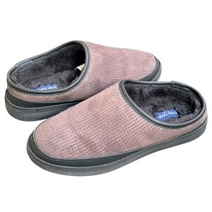 Cole Haan Mens Slippers Indoor Outdoor Clogs Faux Fur Lined Tan Size 9-10